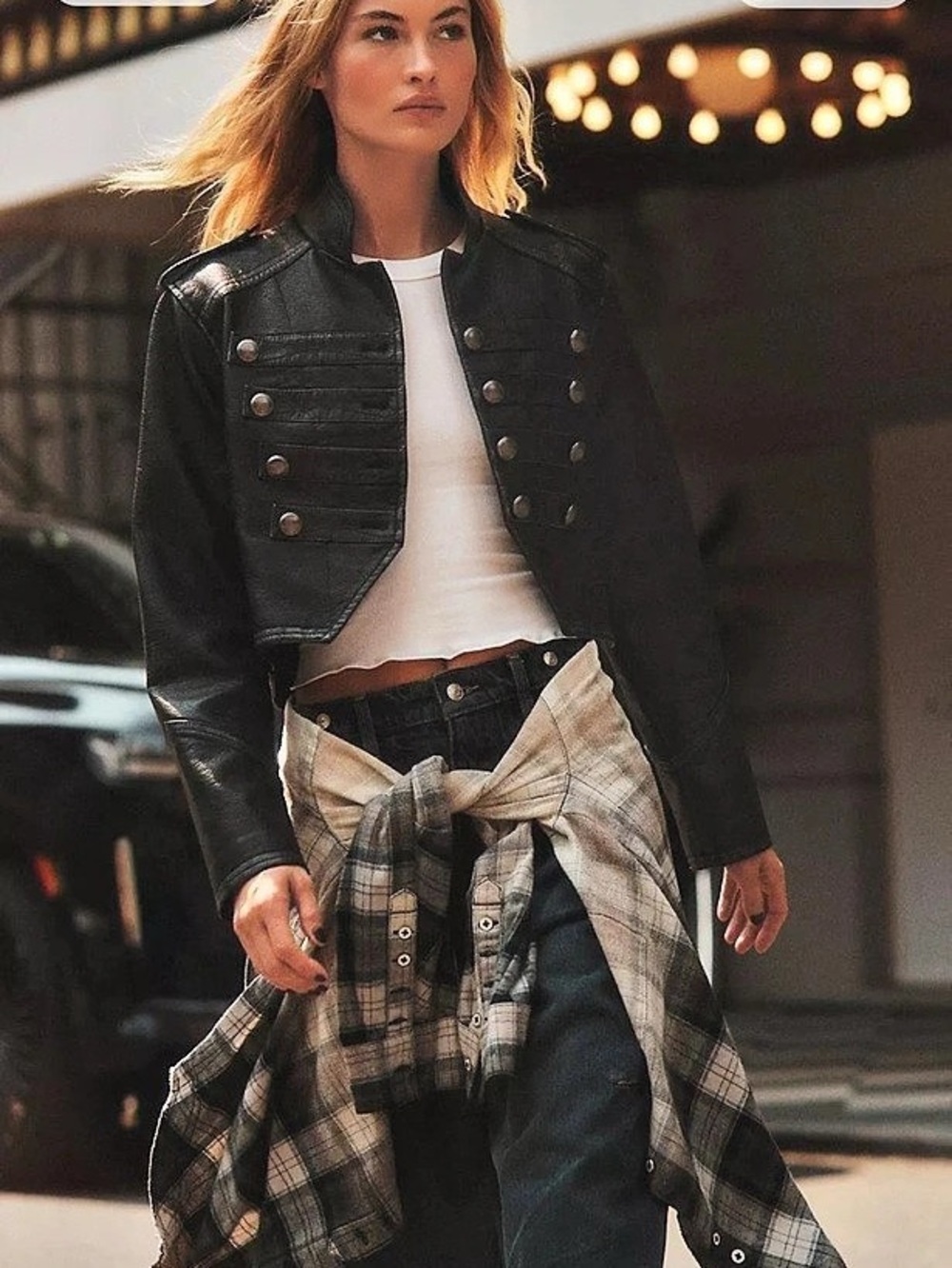 We The Free Ryland Vegan Leather Band Jacket sz L NWT